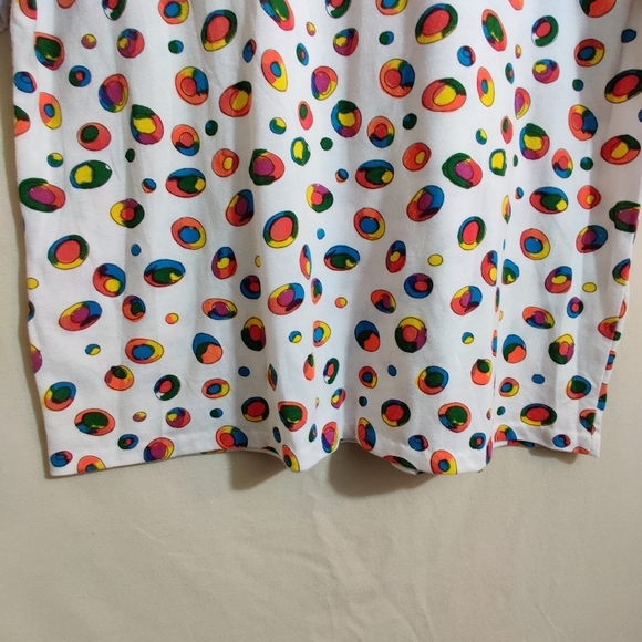 EXTRA ELEMENTS Vintage White Multicolor Circle Candy Ball Funky Print Shirt L - Picture 9 of 9